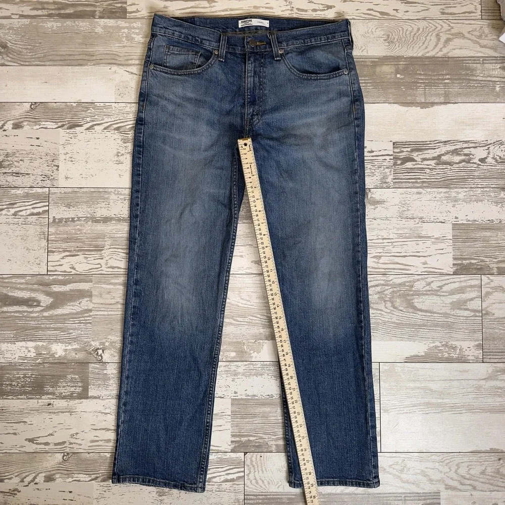 Signature Gold By Levi Strauss Jeans Mens‎ 32x30 Blue Straight Leg Denim Stretch